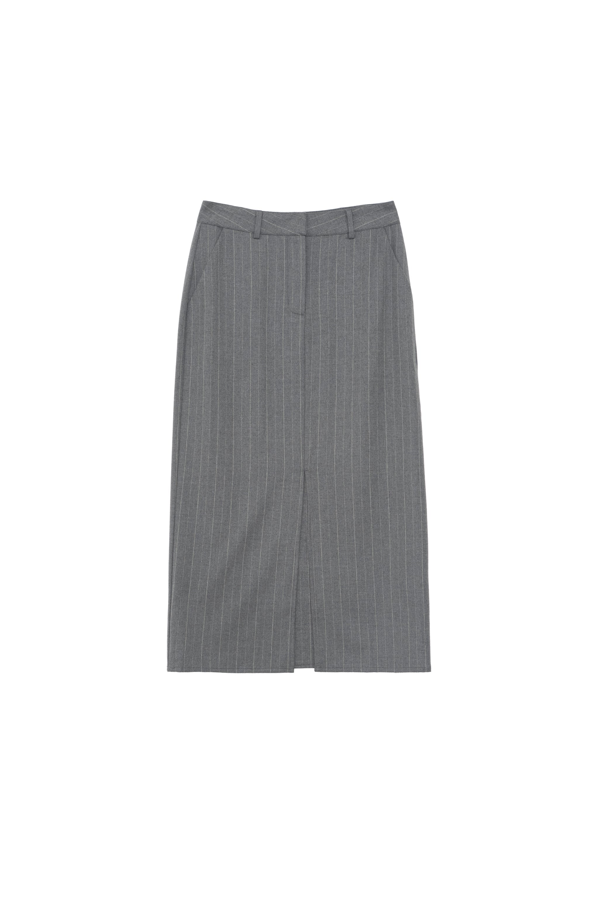 Jupe midi grise à rayures - Julan