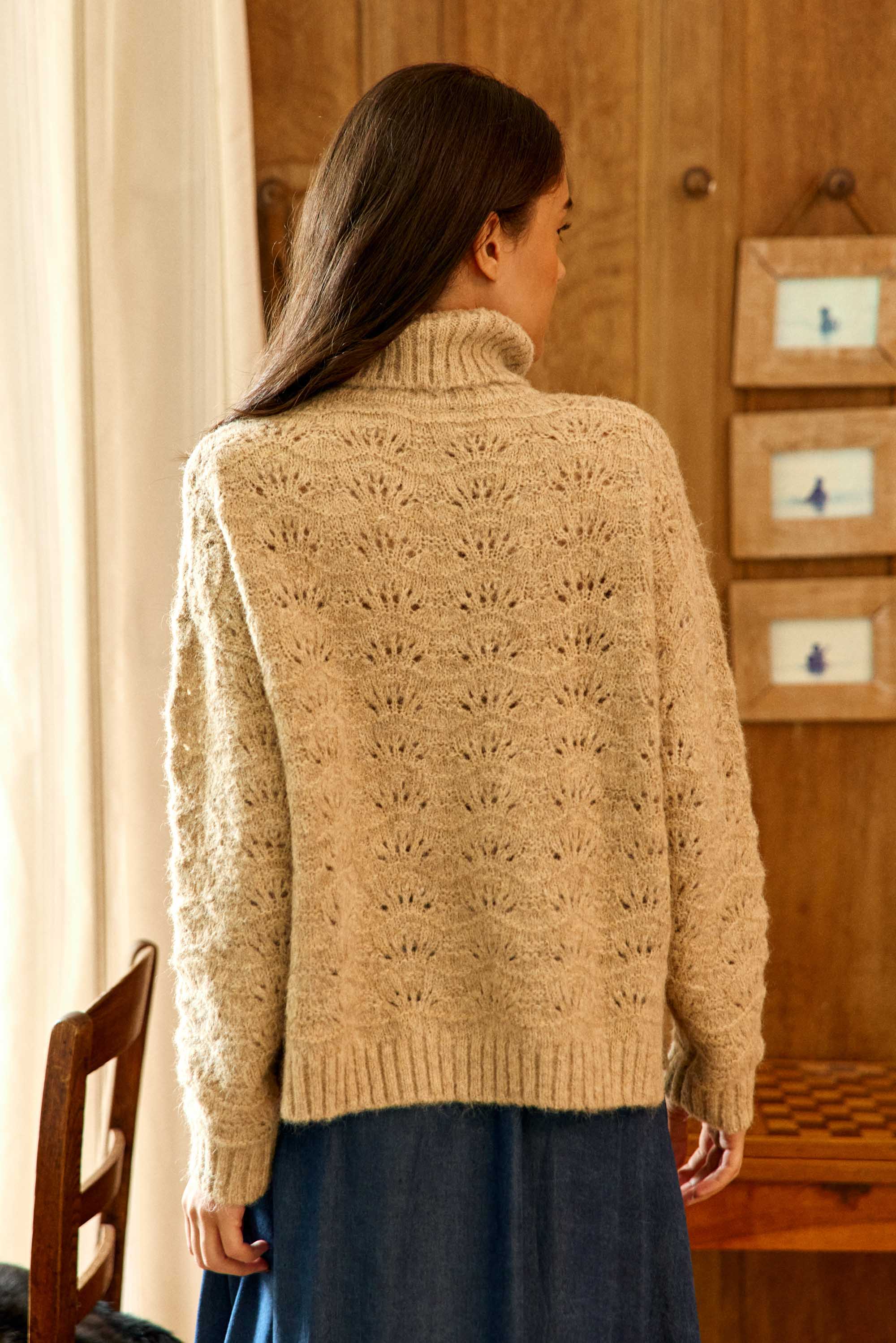 Pull col roulé beige - Madison