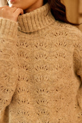 Pull col roulé beige - Madison