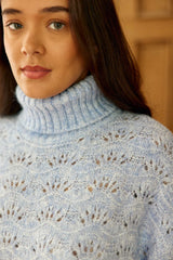 Pull col roulé bleu ciel - Madison