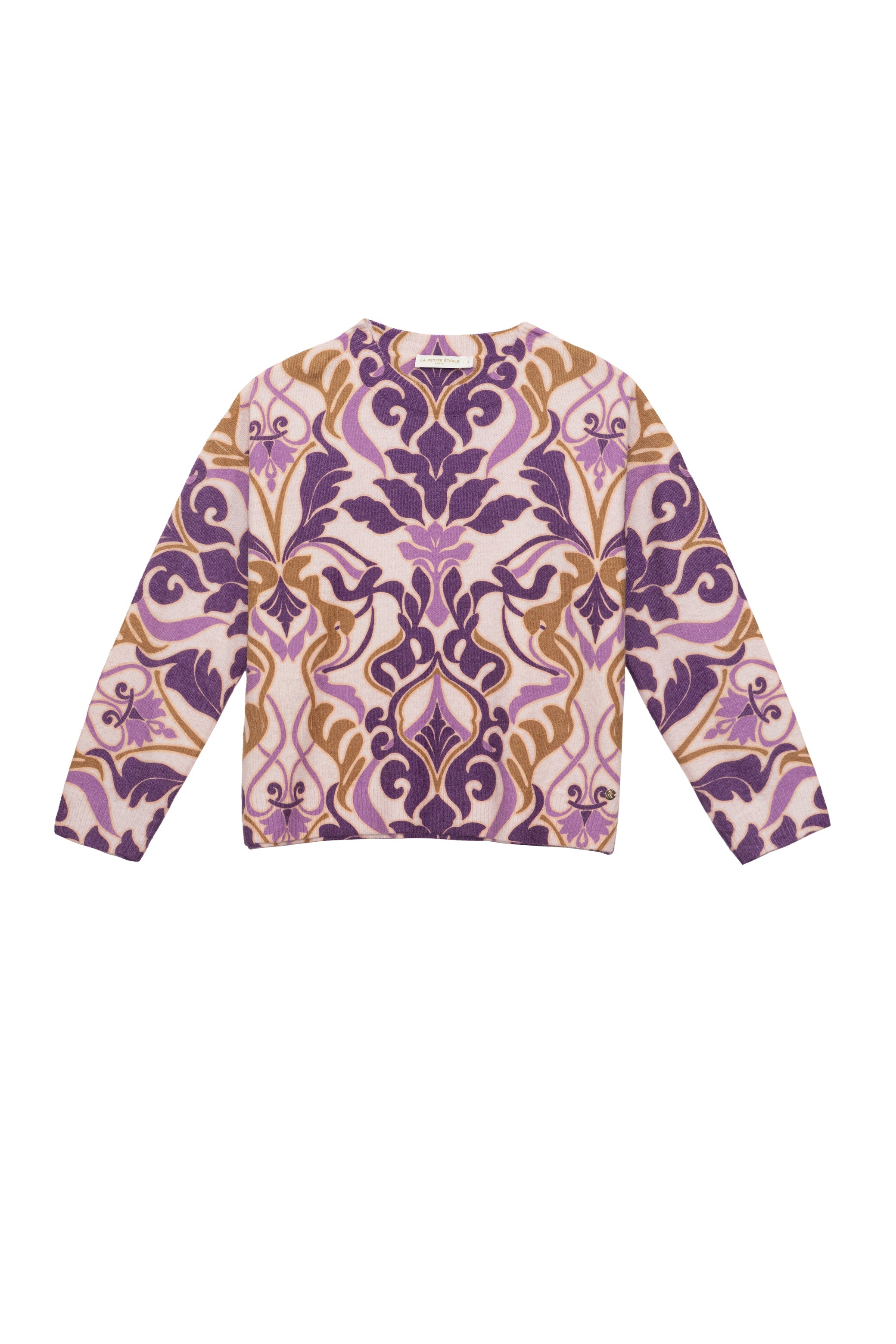 Pull violet à imprimés - Mady