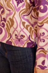 Pull violet à imprimés - Mady