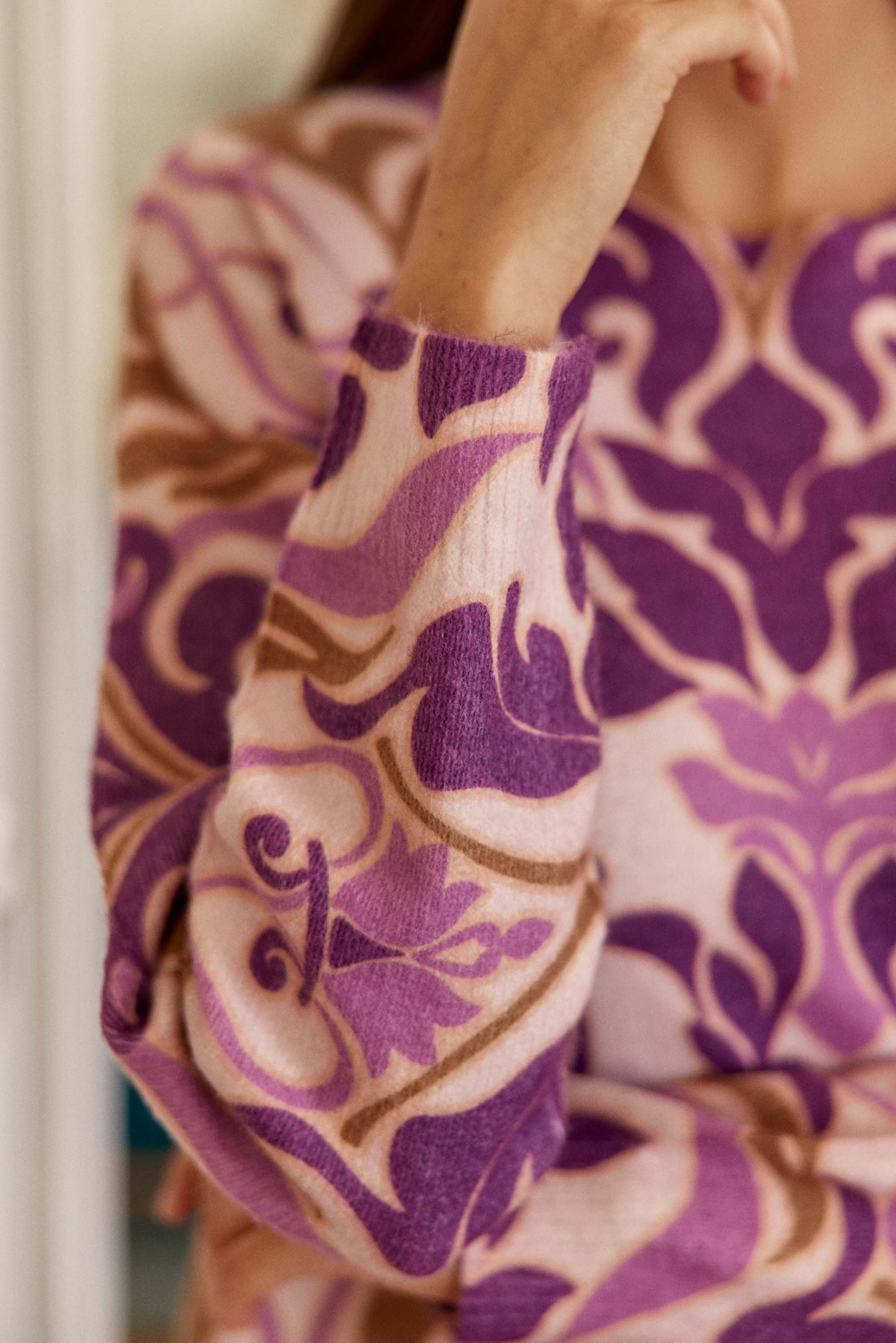 Pull violet à imprimés - Mady