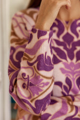 Pull violet à imprimés - Mady