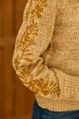 Pull brodé beige - Maela