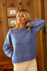 Pull brodé bleu - Maela