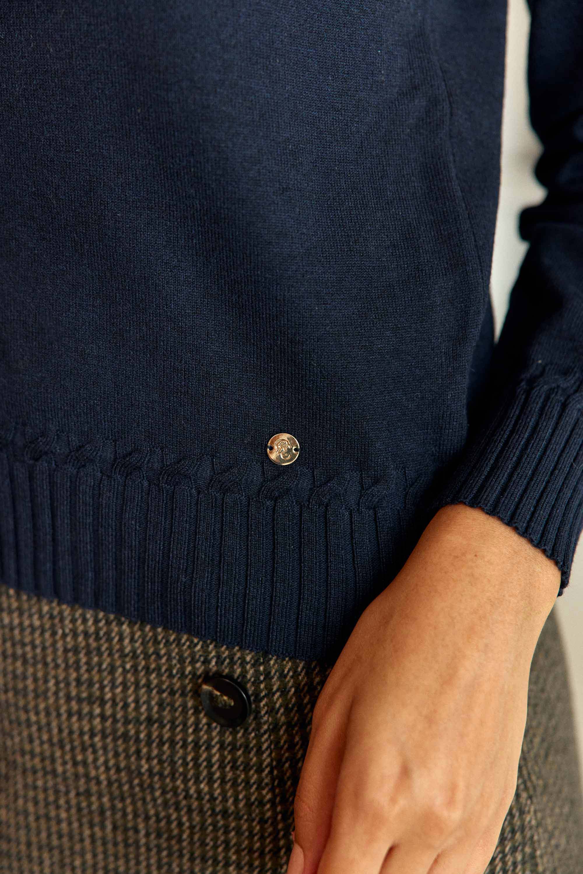 Pull col rond marine - Maha