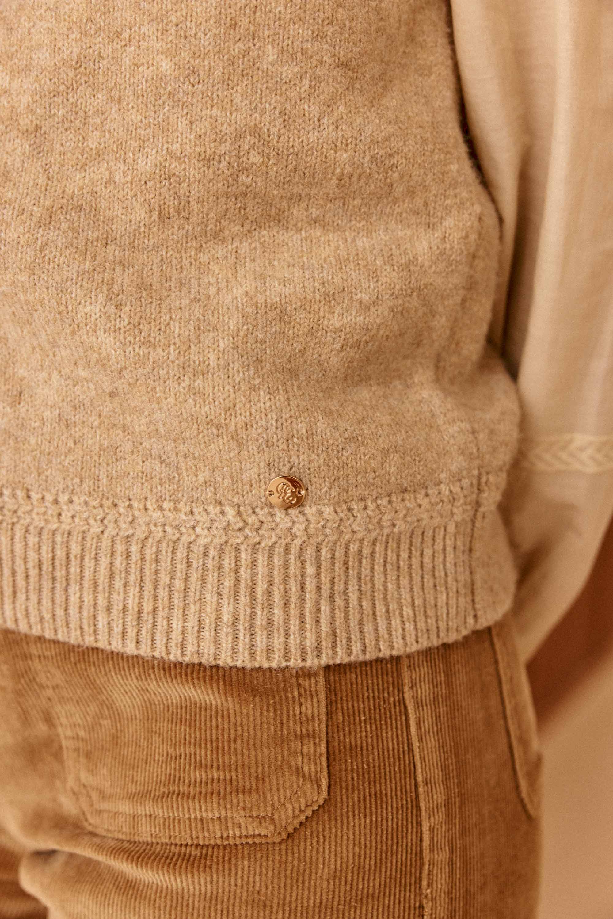Pull sans manches beige - Manda
