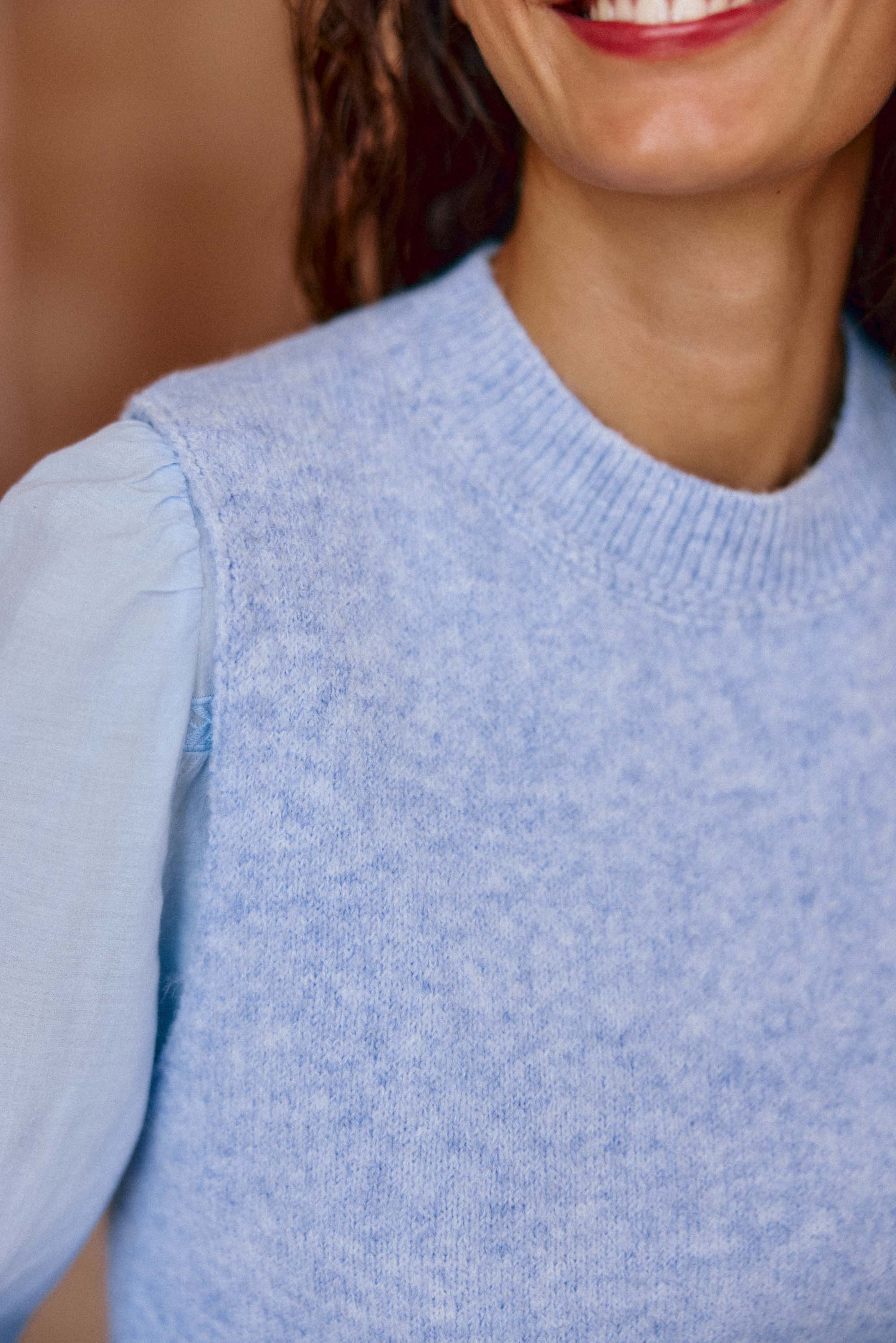 Pull sans manches bleu - Manda