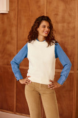 Pull sans manches écru - Manda