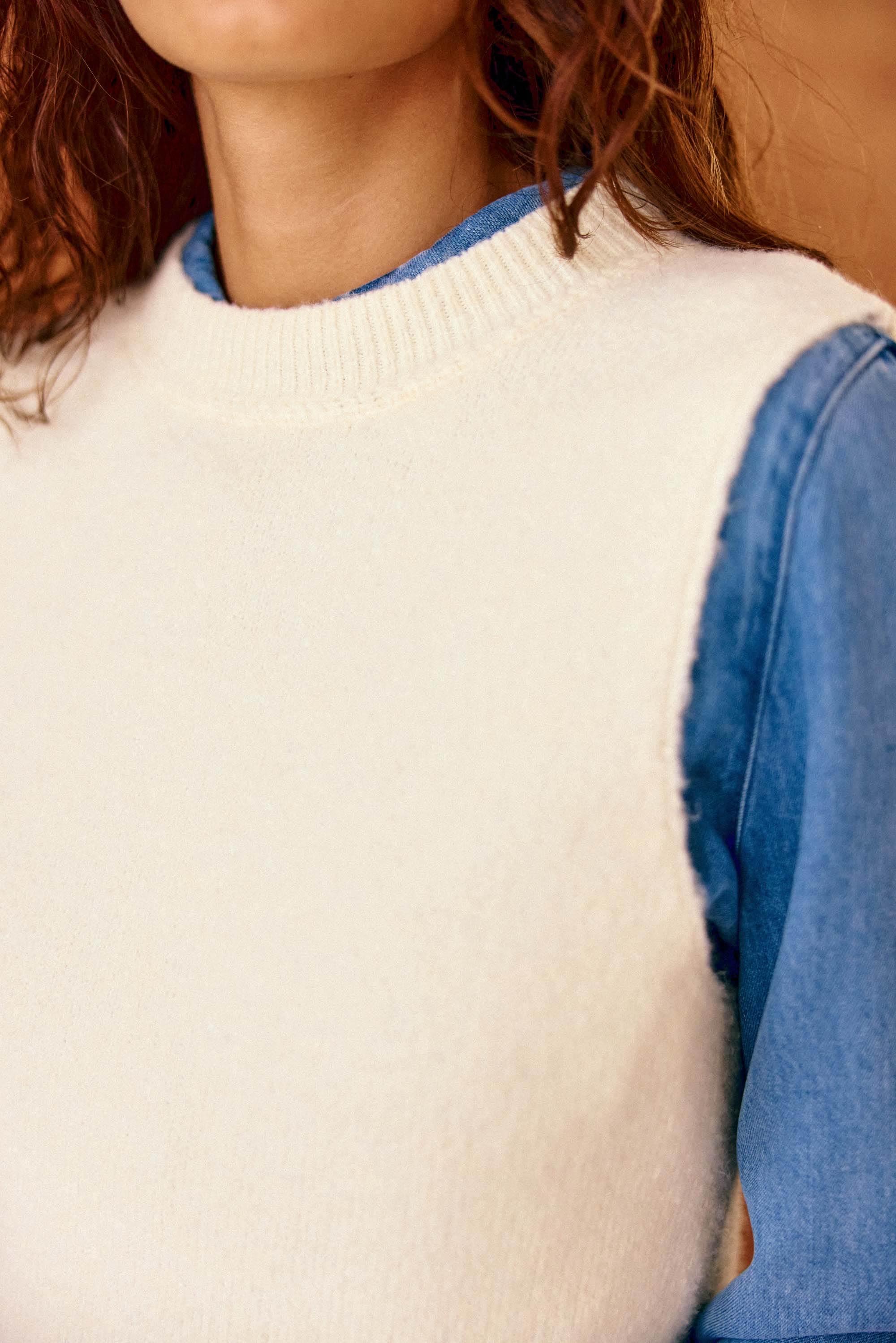 Pull sans manches écru - Manda