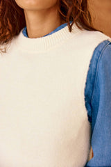 Pull sans manches écru - Manda