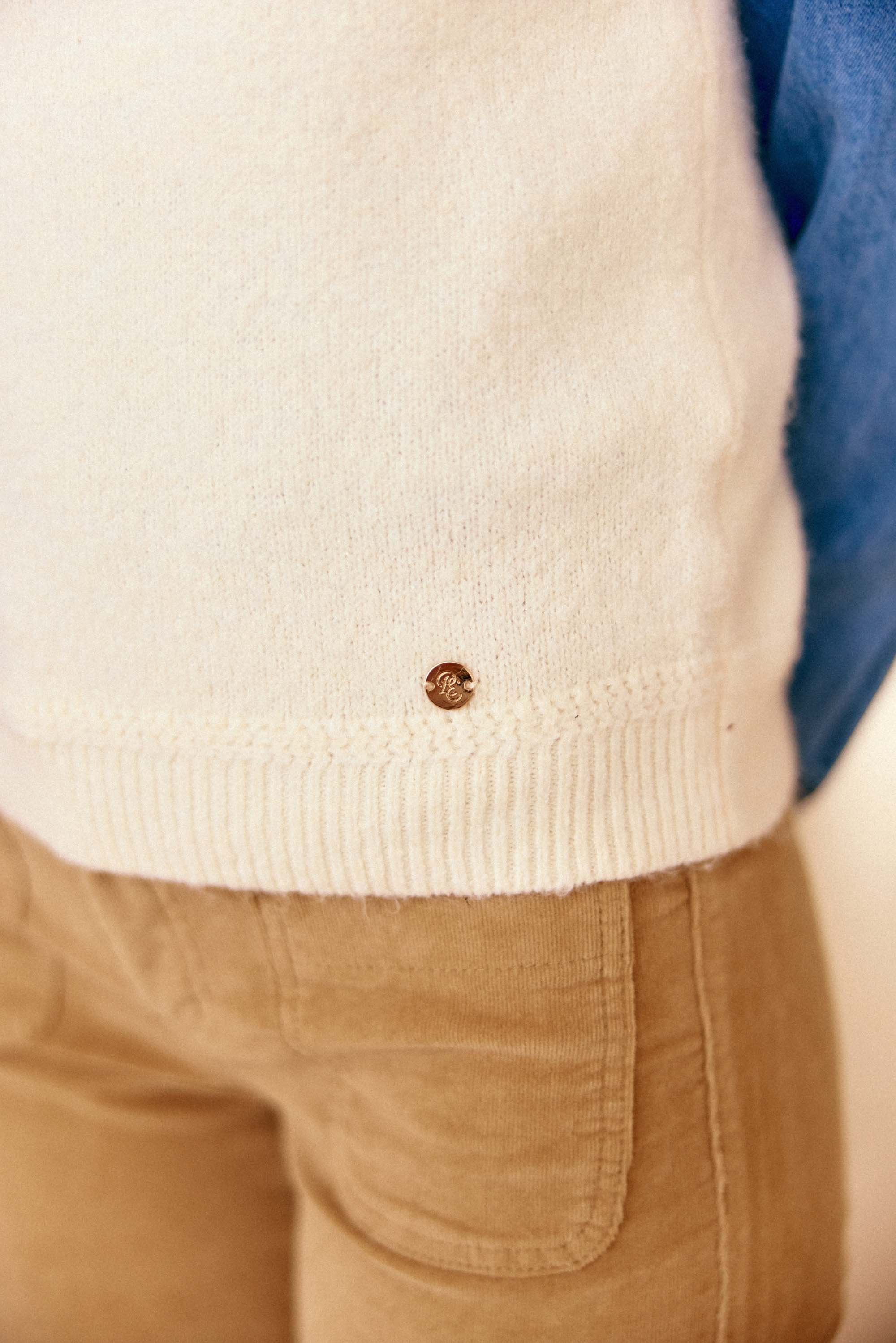 Pull sans manches écru - Manda