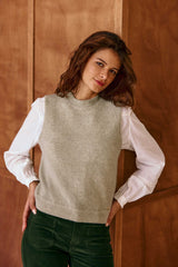 Pull sans manches kaki - Manda