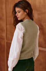 Pull sans manches kaki - Manda