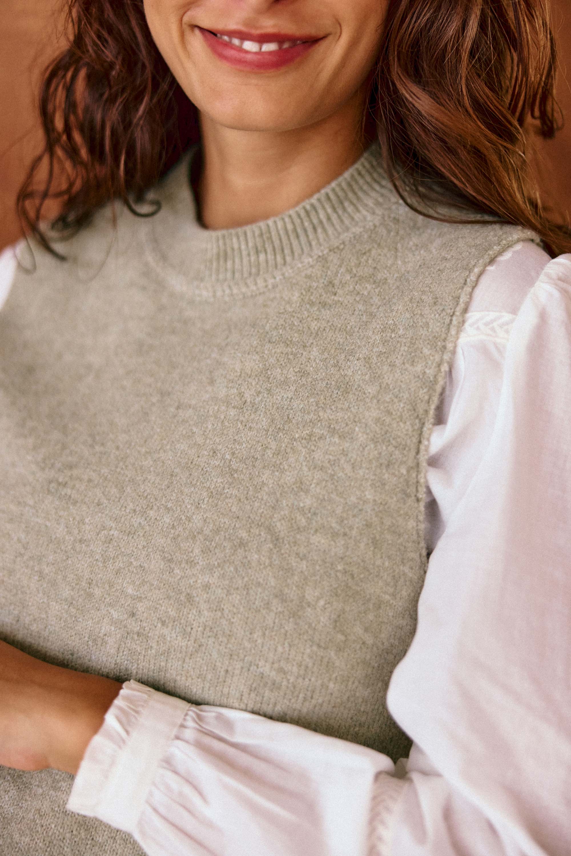 Pull sans manches kaki - Manda