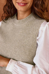 Pull sans manches kaki - Manda