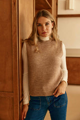 Pull sans manches marron - Manda