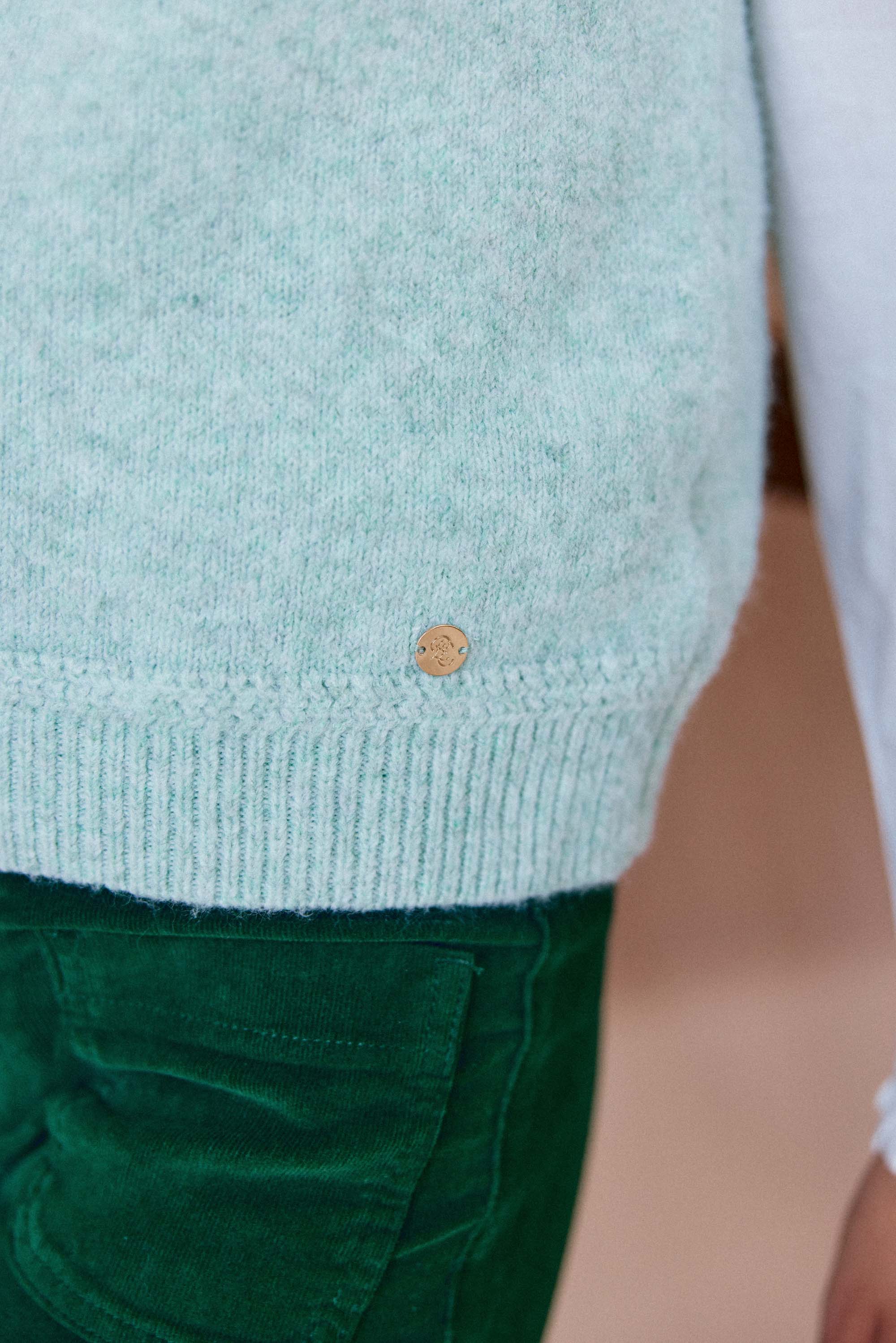 Pull sans manches vert - Manda