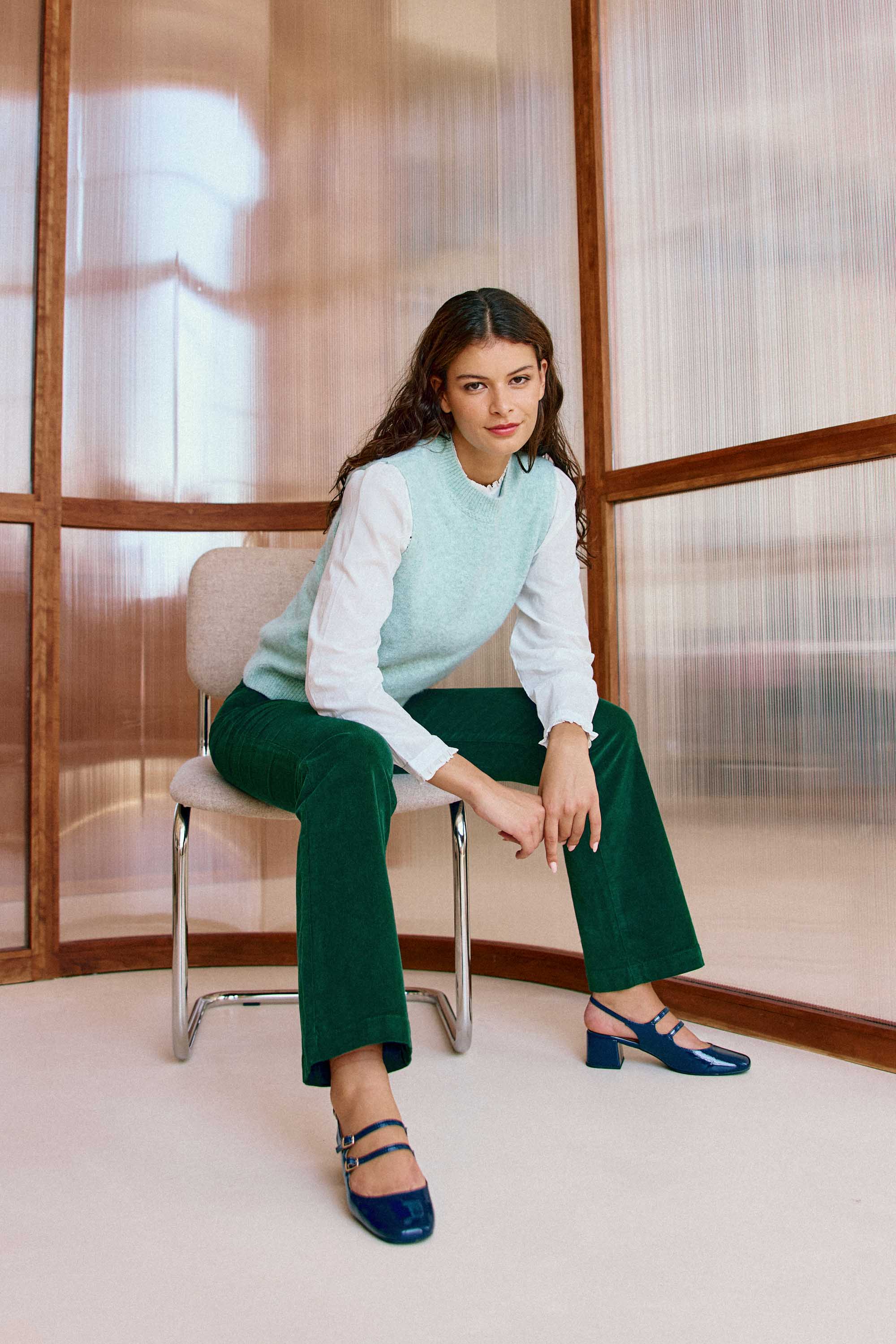 Pull sans manches vert - Manda