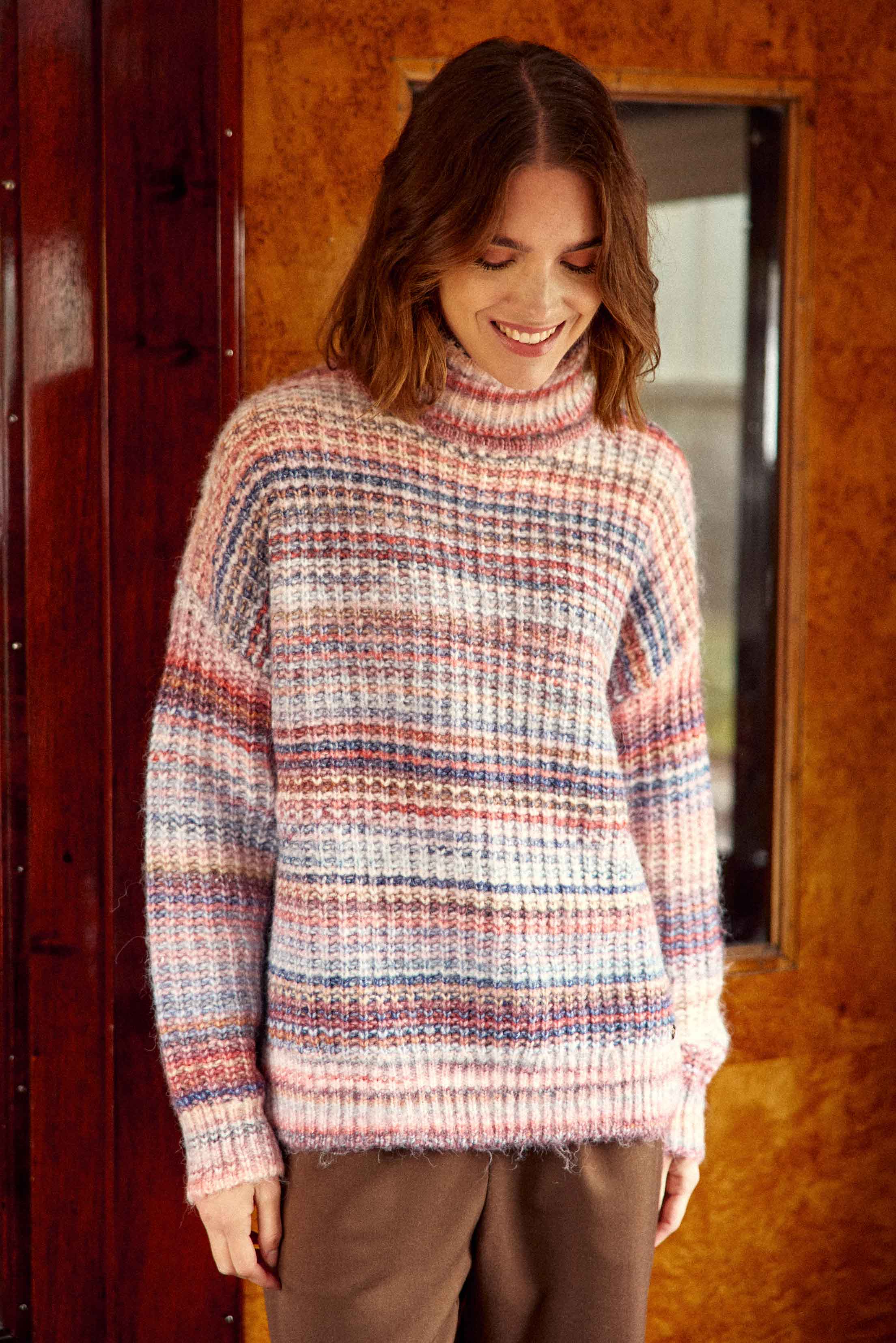 Pull bleu/rose - Mandy