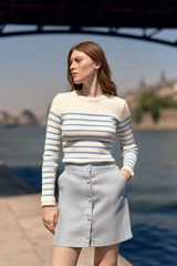 Pull marinière bleu ciel - Manel