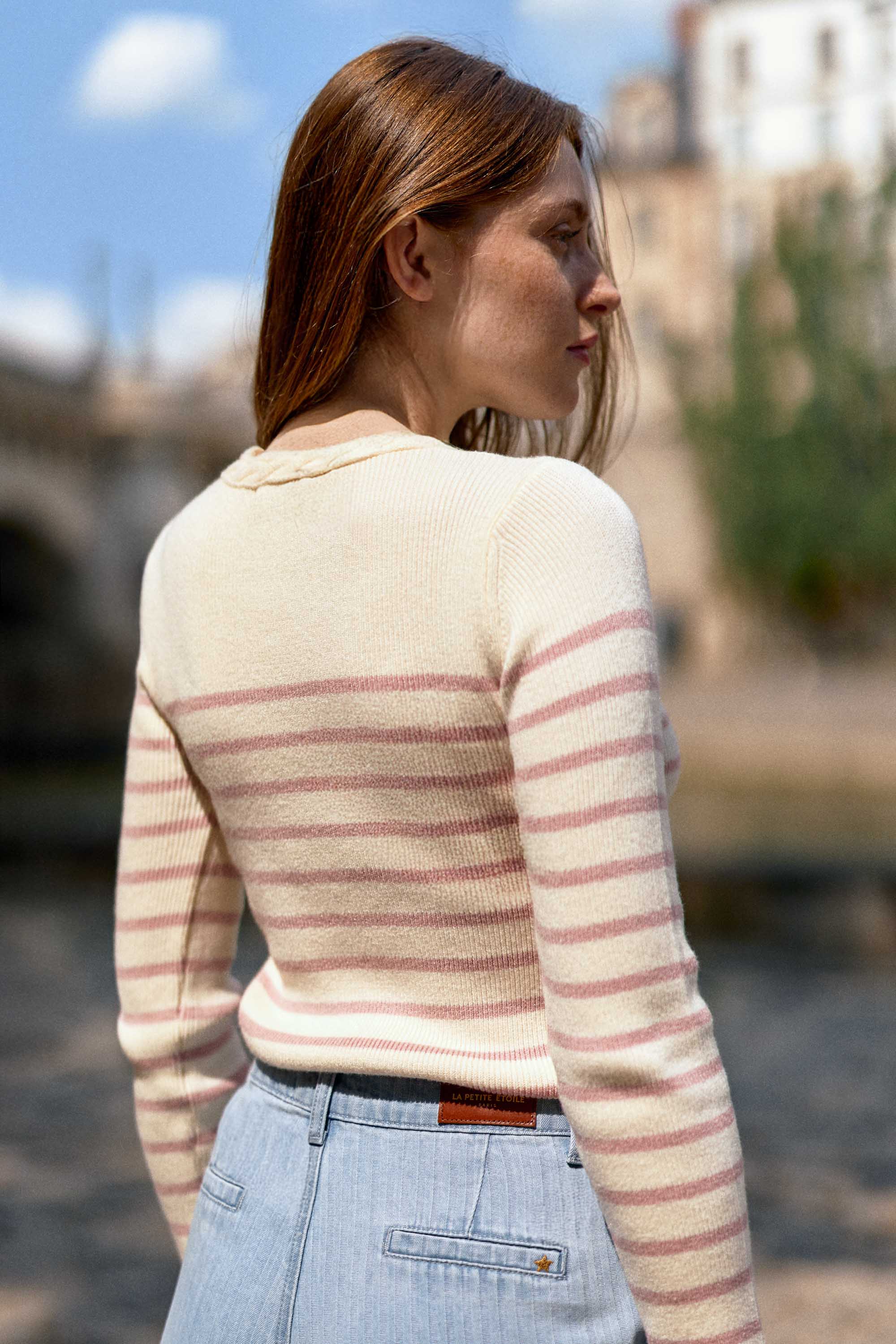 Pull marinière rose - Manel