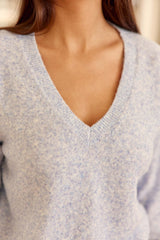 Pull col V bleu ciel - Mantia