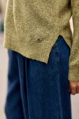 Pull col V kaki - Mantia