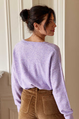 Pull col V parme - Mantia