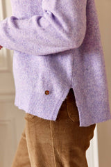 Pull col V parme - Mantia