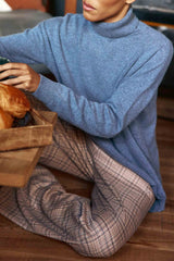 Pull col roulé bleu - Marlen