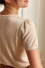 Pull manches courtes beige - Mathilde