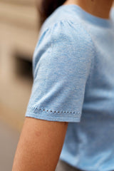 Pull manches courtes bleu - Mathilde