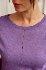 Pull manches courtes violet - Mathilde