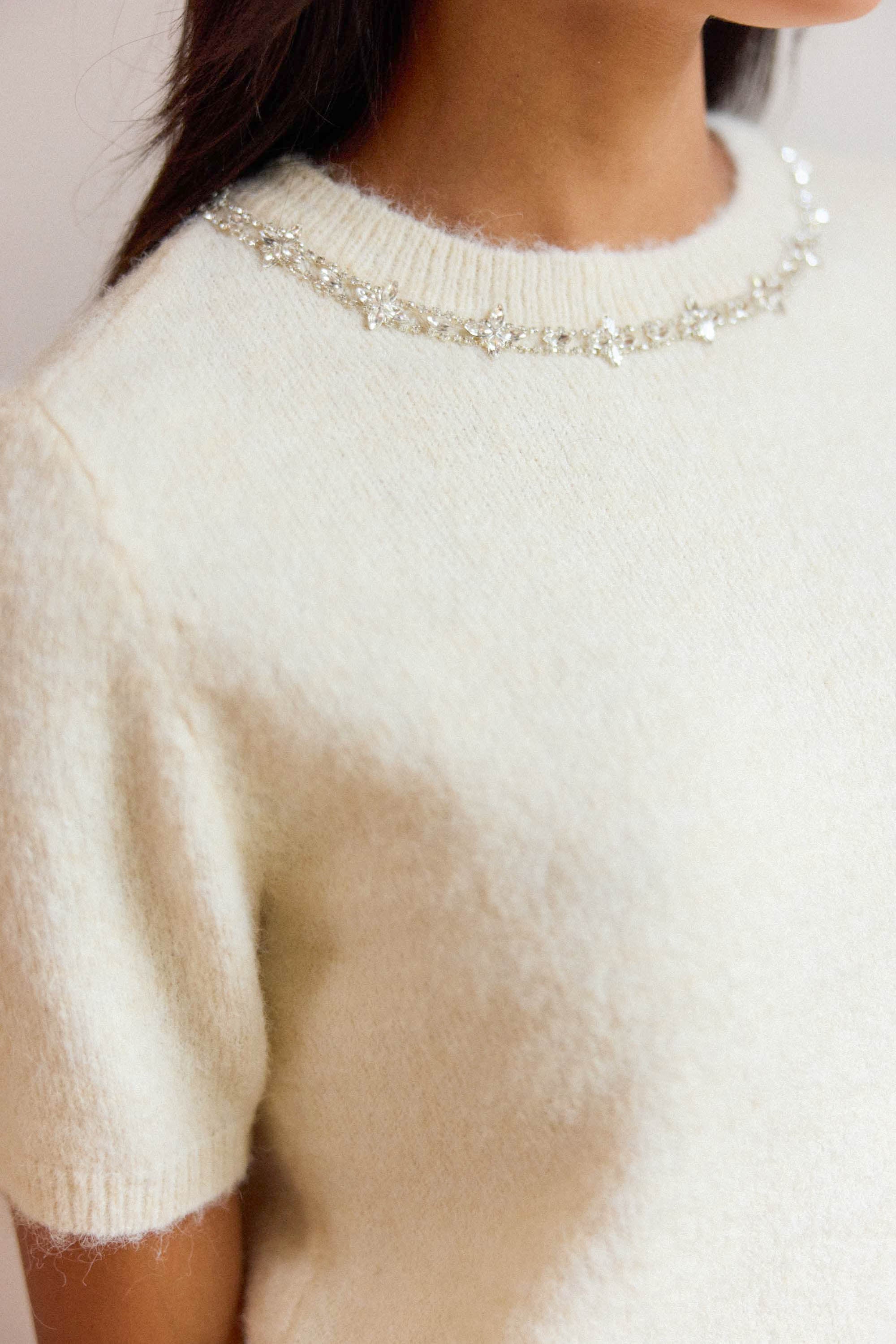 Pull manches courtes écru - Matis