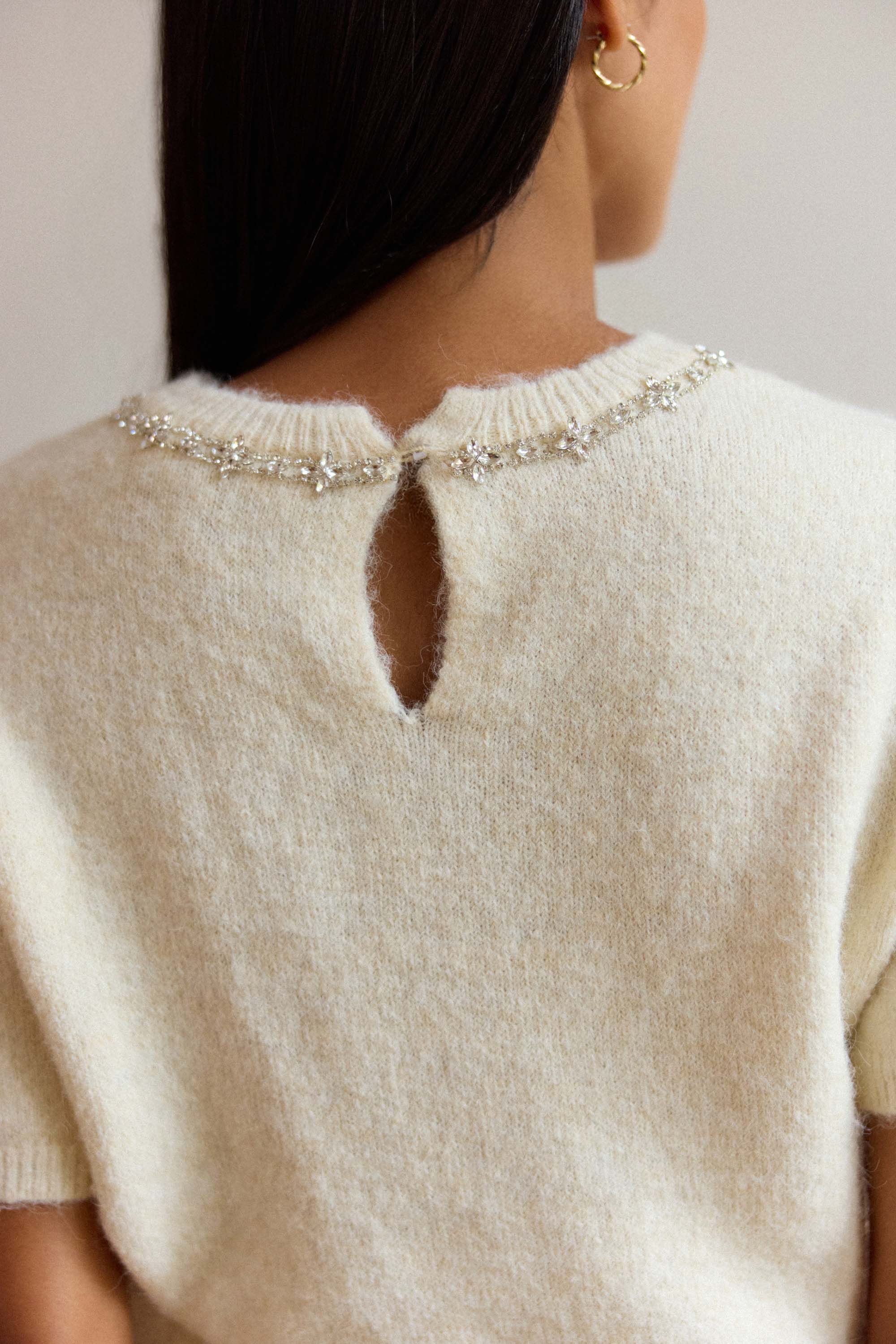 Pull manches courtes écru - Matis