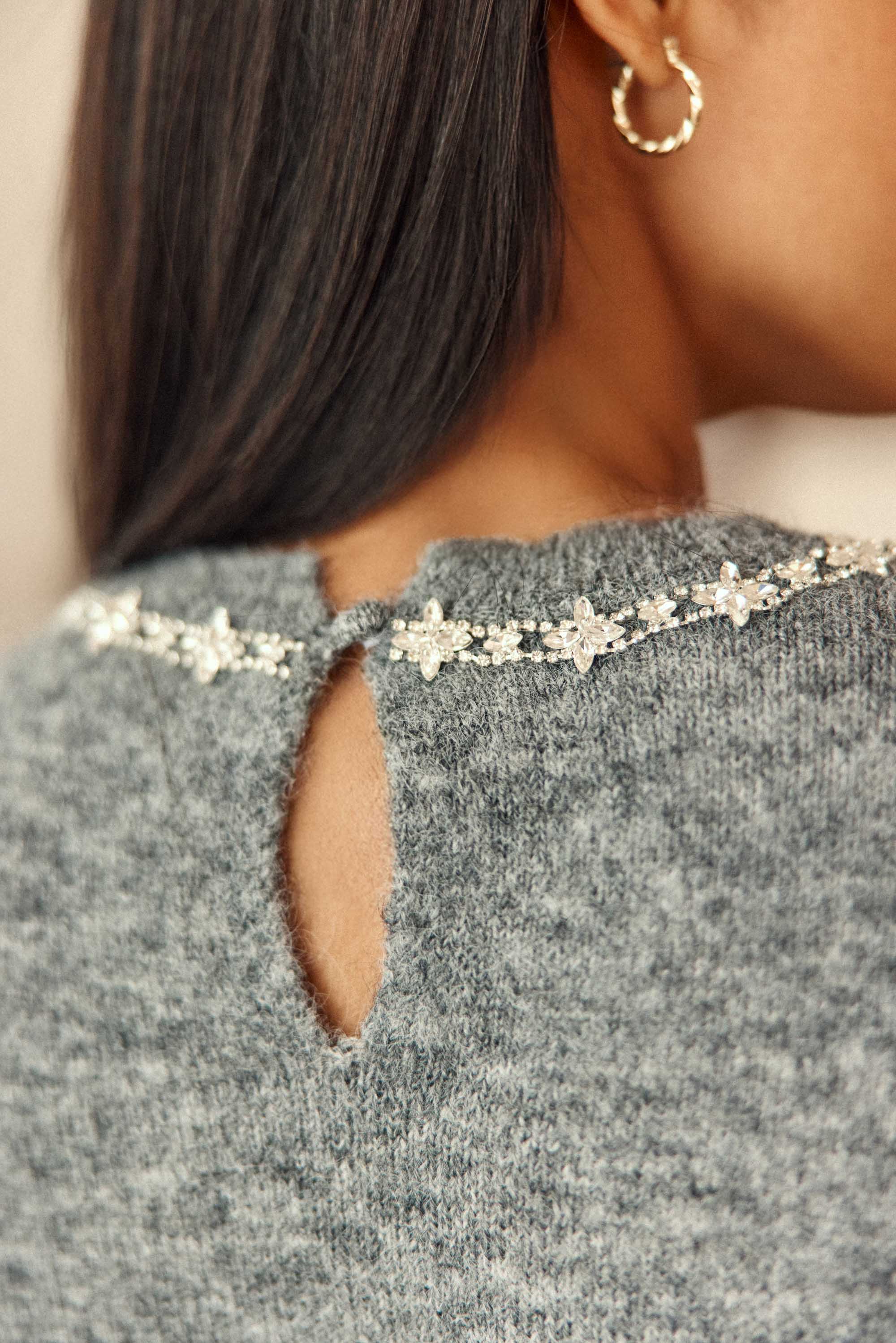 Pull manches courtes gris chiné - Matis