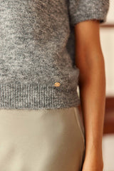Pull manches courtes gris chiné - Matis