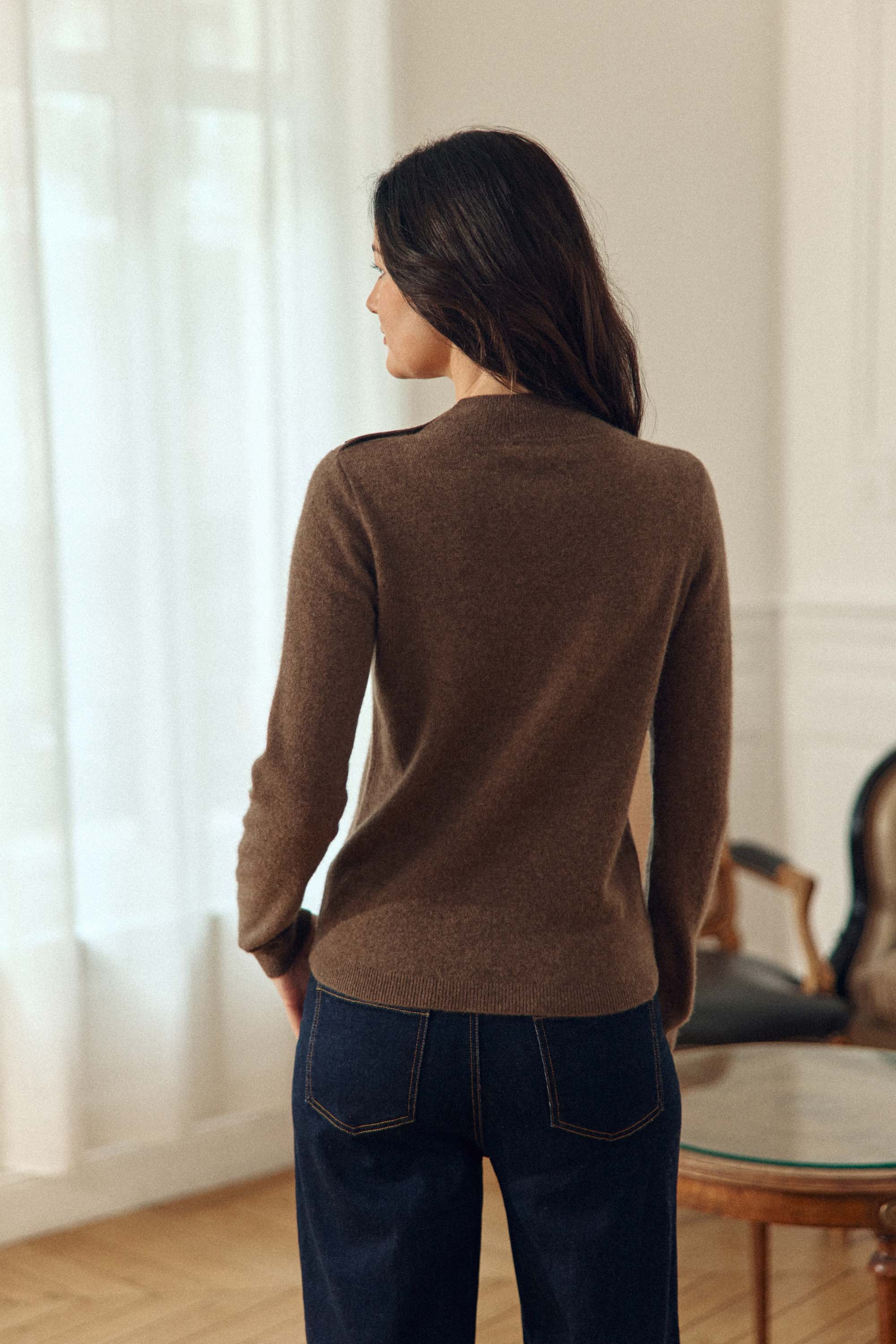 Pull cachemire marron - Maureen