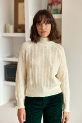 Pull col roulé écru - Mavi