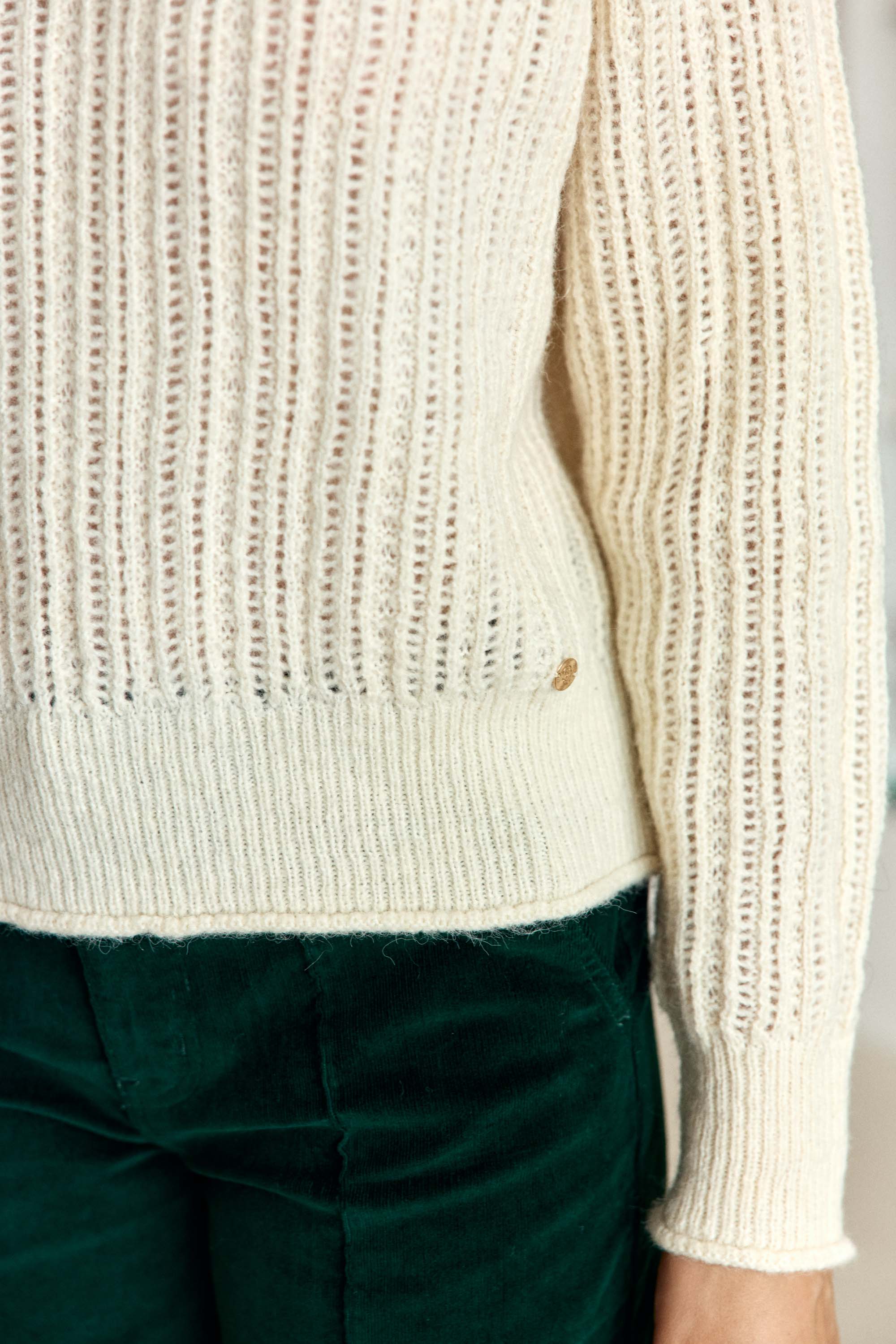 Pull col roulé écru - Mavi