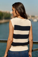 Pull sans manches marinière - Mawa