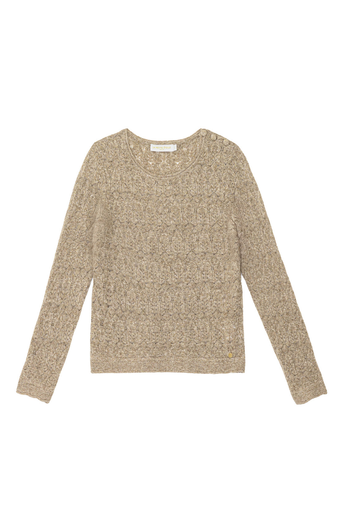 Pull col rond beige - Mayson