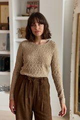 Pull col rond beige - Mayson