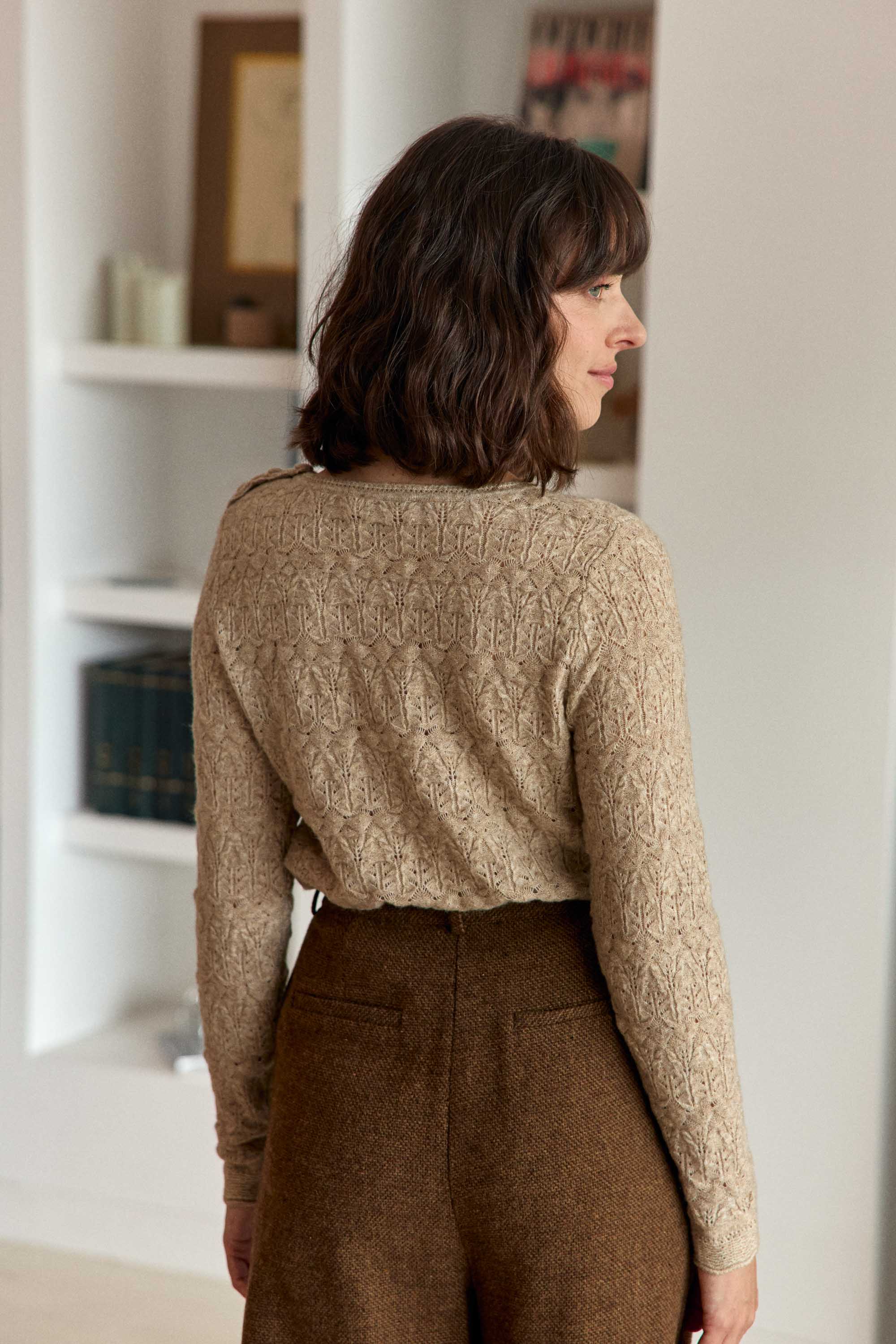 Pull col rond beige - Mayson