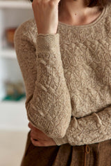 Pull col rond beige - Mayson