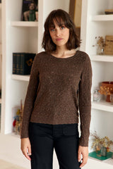 Pull col rond marron - Mayson
