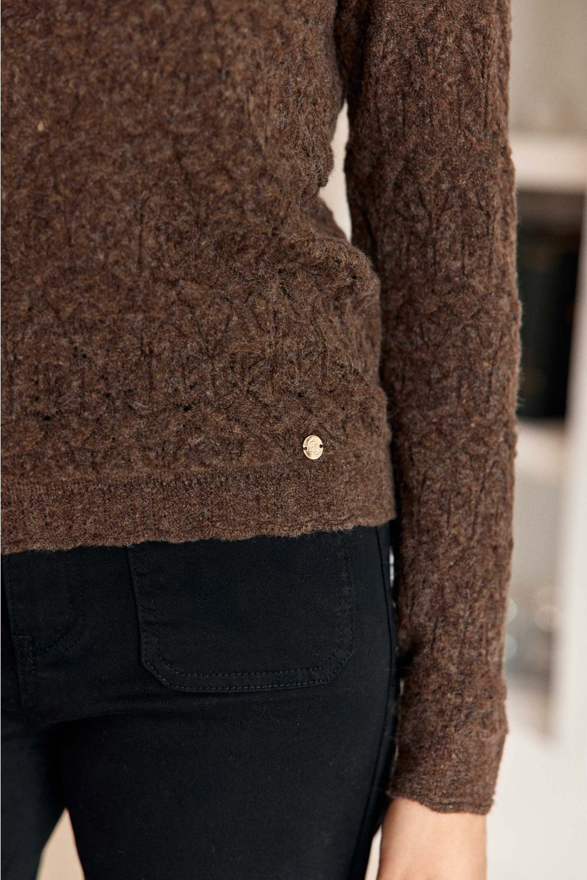 Pull col rond marron - Mayson