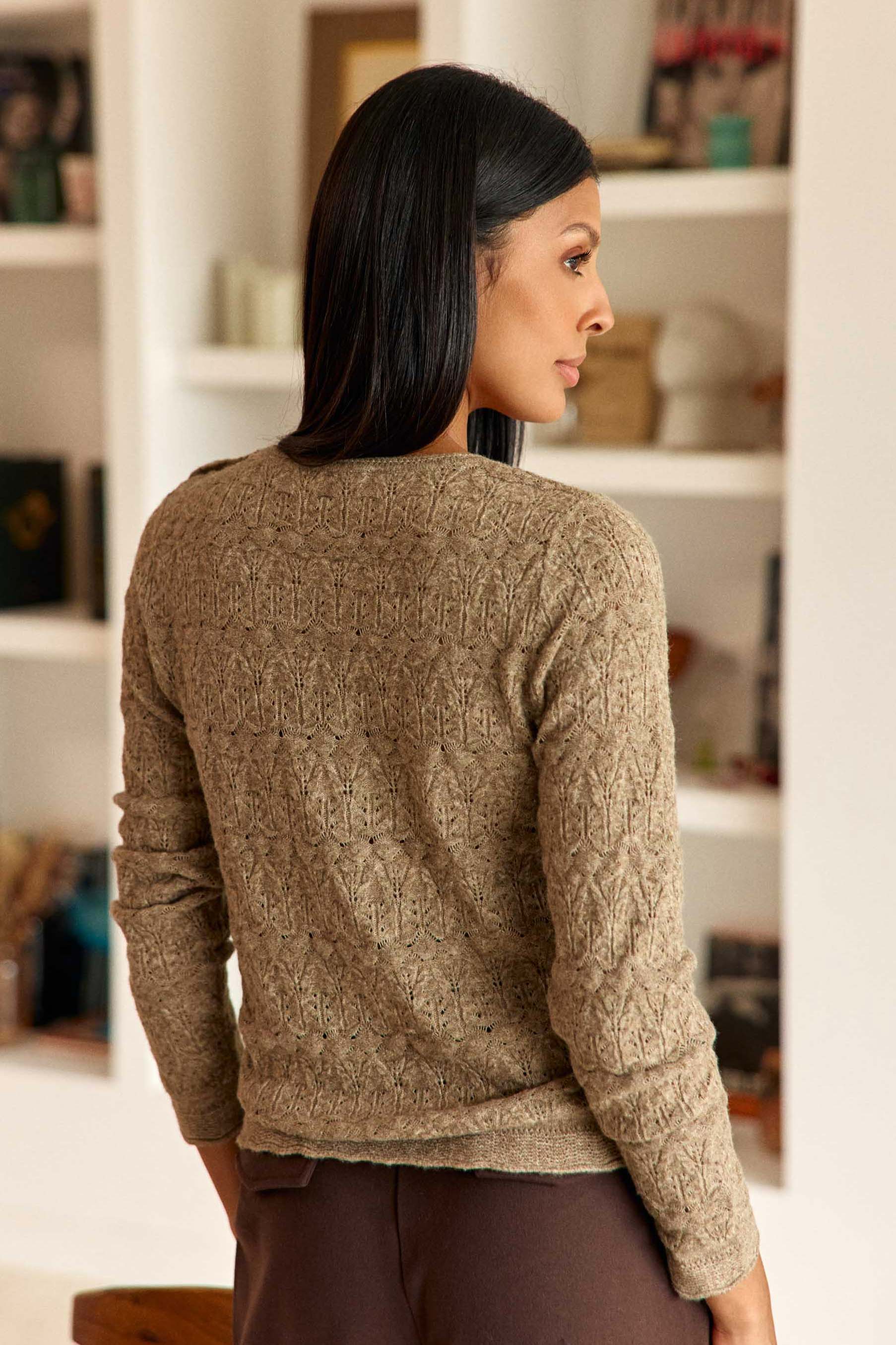 Pull col rond taupe - Mayson